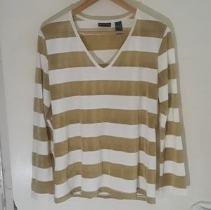 New York and Company Cotton and Metallic blouse